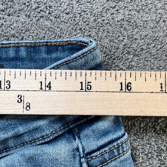 Judy Blue Boyfriend Jeans Womens Size 14W Blue Medium Wash Denim Frayed Raw Hem - Picture 13 of 14